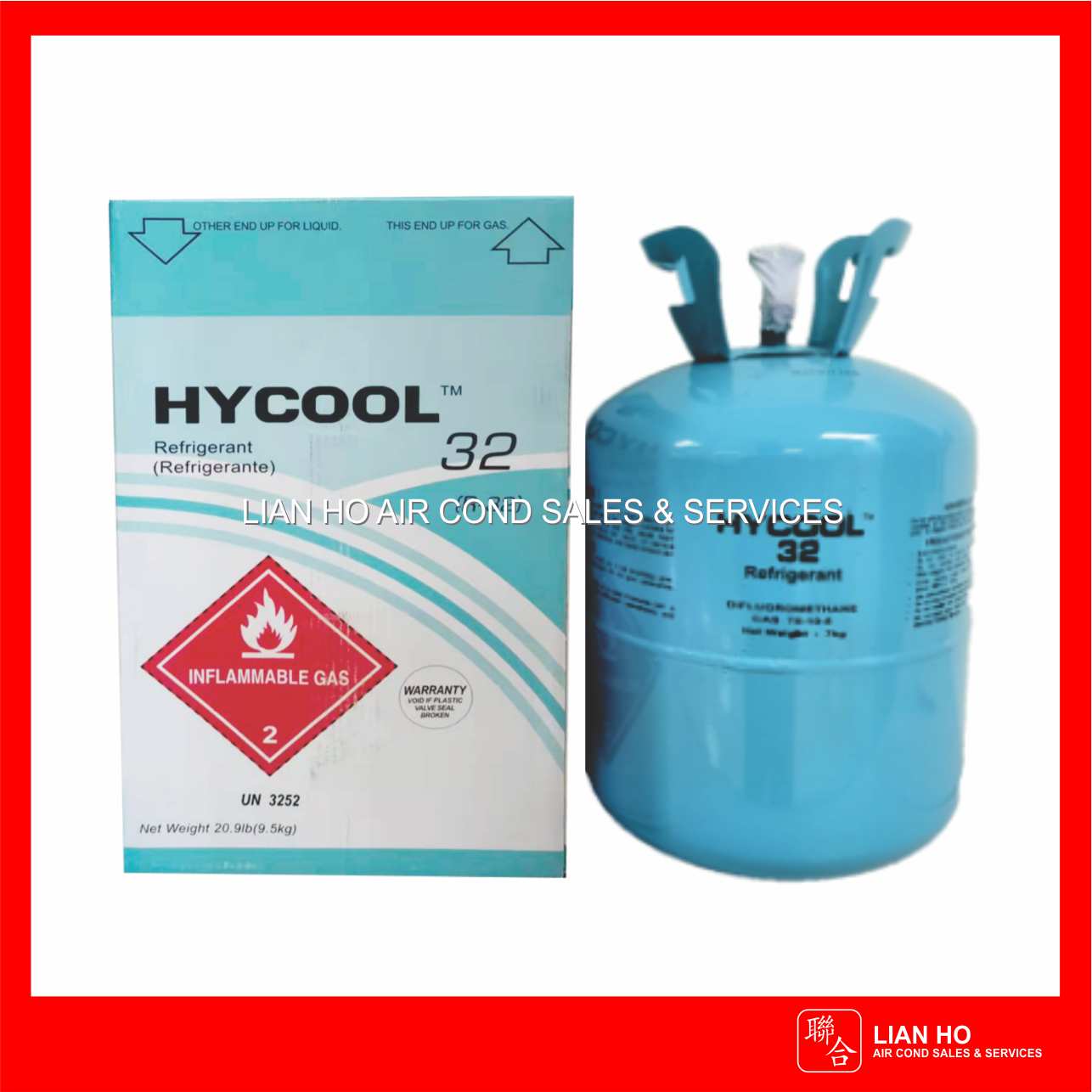HYCOOL Refrigerant Gas R32 3kg/9.5kg per cylinder - Lian Ho Air Cond